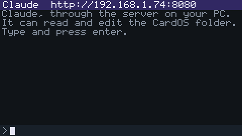 The Claude terminal: a purple title bar with the proxy's address, and a prompt